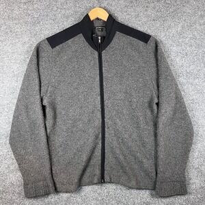 James Perse Jacket Mens 4 XL Full Zip Gray Black Cashmere Track Soft Knit